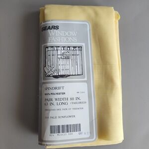 Sears Window Fashions Spindrift Pale Sunflower Vintage Pair Curtains Semi Sheer